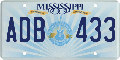 MS license plate ADB433