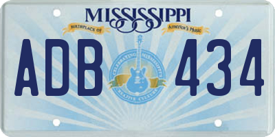 MS license plate ADB434