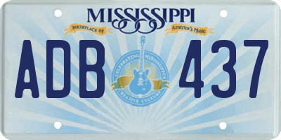 MS license plate ADB437