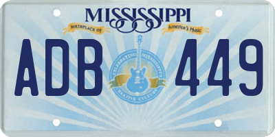 MS license plate ADB449