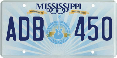 MS license plate ADB450