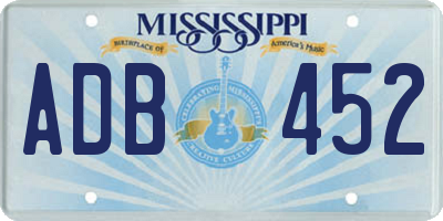 MS license plate ADB452