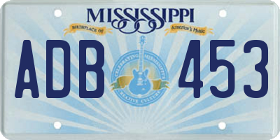MS license plate ADB453