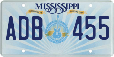 MS license plate ADB455