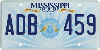 MS license plate ADB459