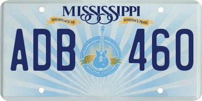 MS license plate ADB460