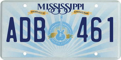 MS license plate ADB461