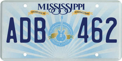 MS license plate ADB462