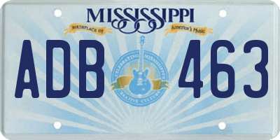 MS license plate ADB463