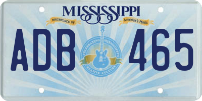 MS license plate ADB465