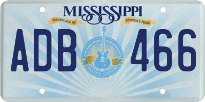 MS license plate ADB466