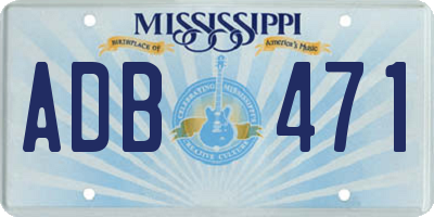 MS license plate ADB471