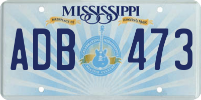 MS license plate ADB473
