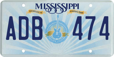 MS license plate ADB474