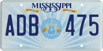 MS license plate ADB475