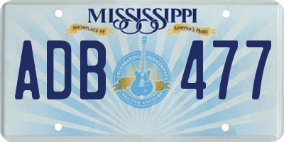 MS license plate ADB477
