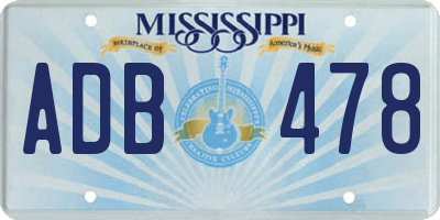 MS license plate ADB478