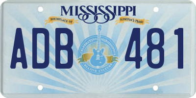 MS license plate ADB481