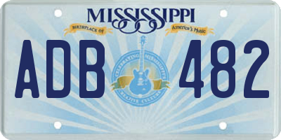 MS license plate ADB482