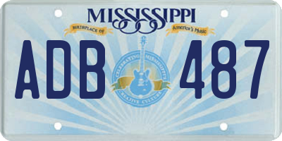 MS license plate ADB487