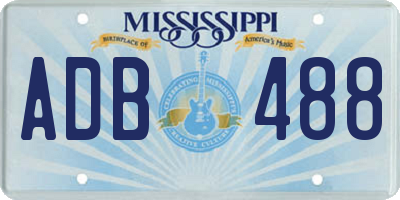 MS license plate ADB488