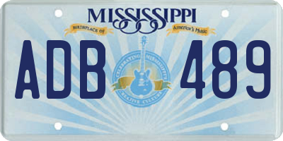 MS license plate ADB489