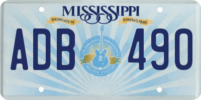 MS license plate ADB490