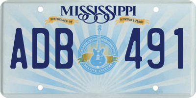 MS license plate ADB491