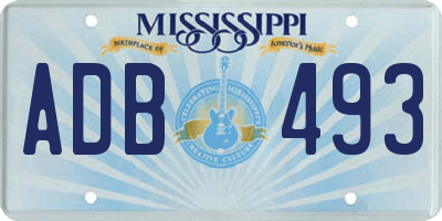 MS license plate ADB493