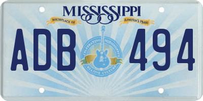 MS license plate ADB494
