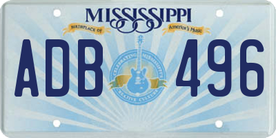 MS license plate ADB496