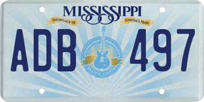 MS license plate ADB497