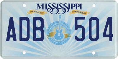 MS license plate ADB504