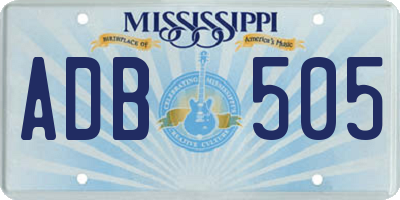 MS license plate ADB505