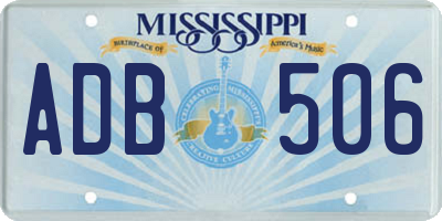 MS license plate ADB506