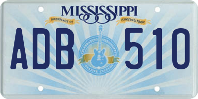 MS license plate ADB510
