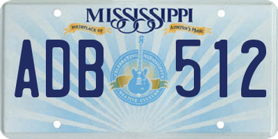 MS license plate ADB512