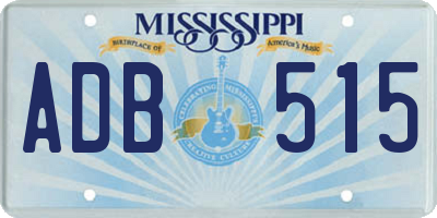MS license plate ADB515
