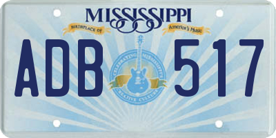 MS license plate ADB517