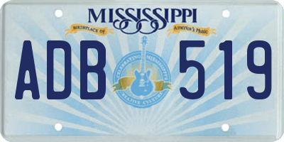 MS license plate ADB519