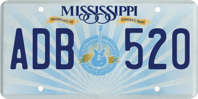 MS license plate ADB520