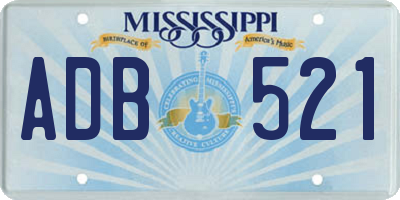 MS license plate ADB521