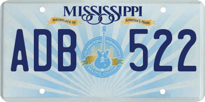 MS license plate ADB522
