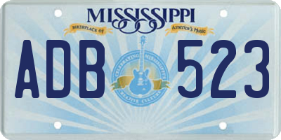 MS license plate ADB523