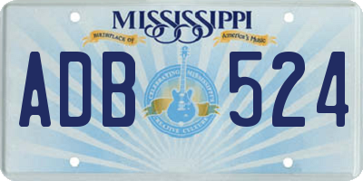 MS license plate ADB524