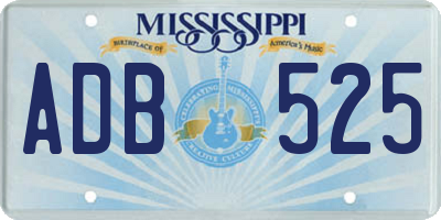 MS license plate ADB525