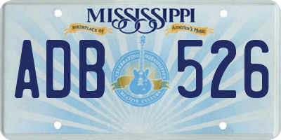 MS license plate ADB526
