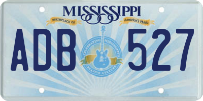 MS license plate ADB527