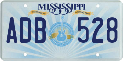 MS license plate ADB528
