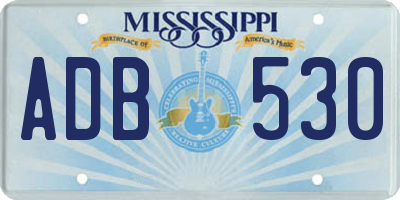 MS license plate ADB530